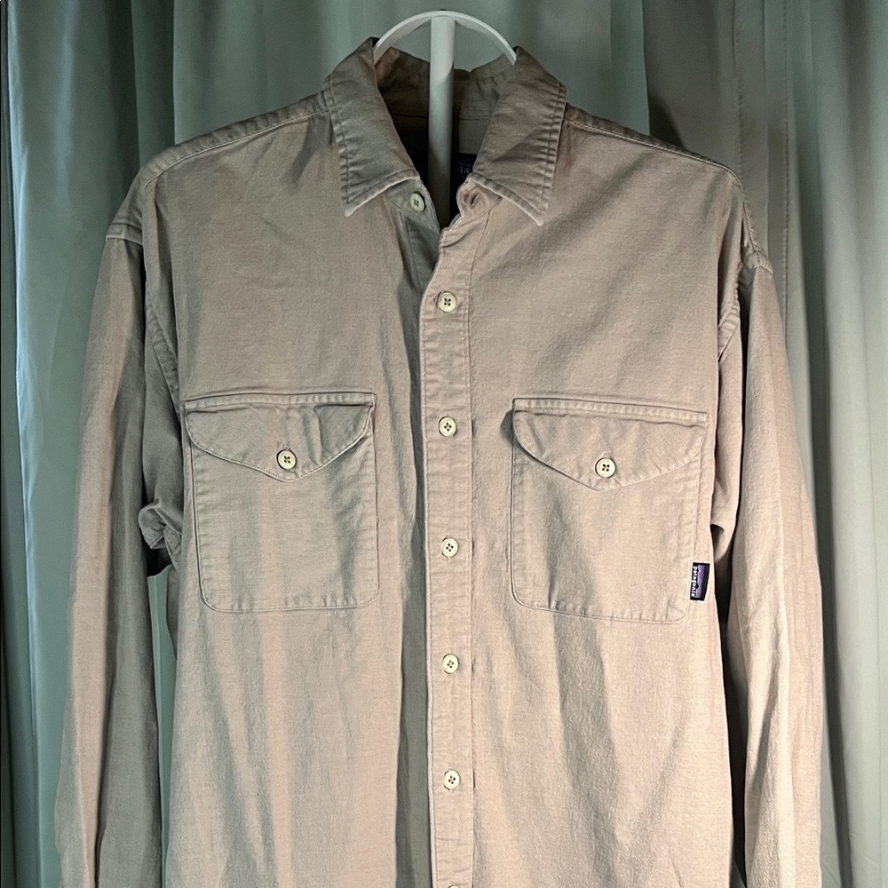 Patagonia Beige Textured Organic Cotton Shirt F315 - Picture 1 of 10